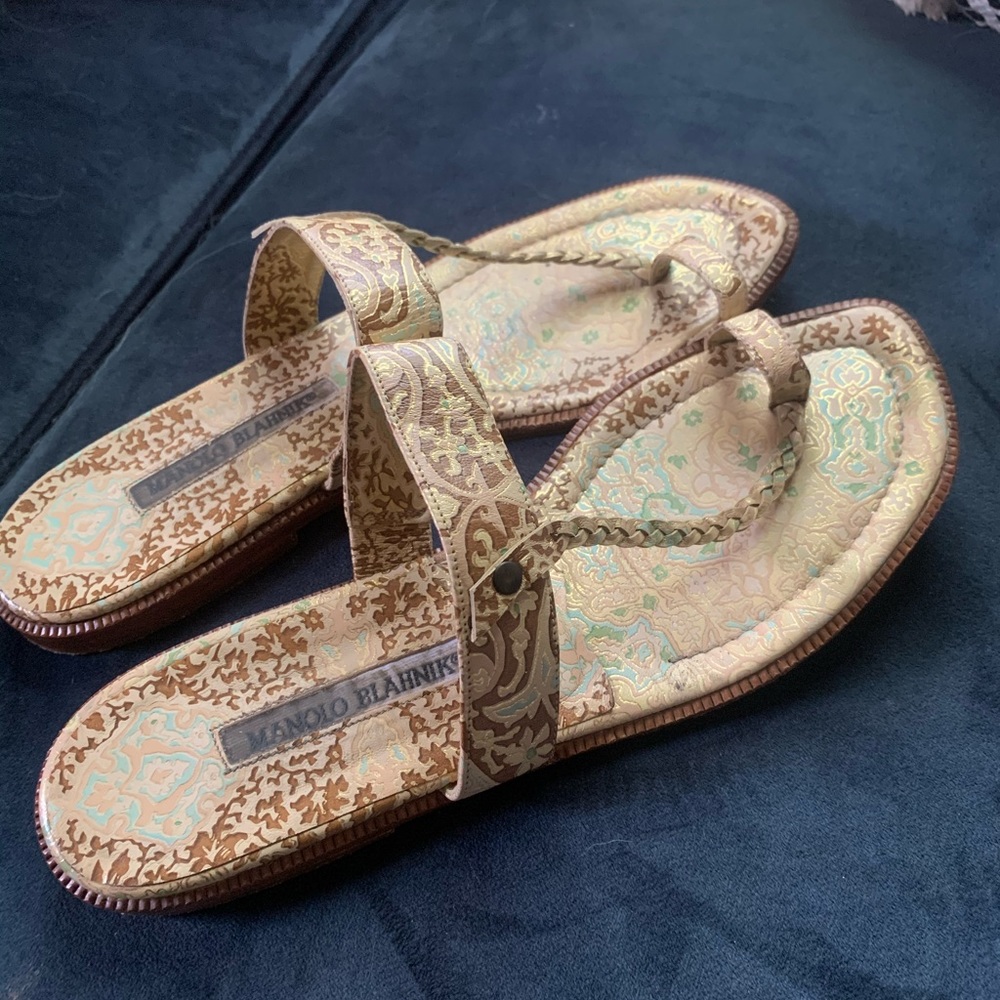 Metallic Manolo Blahnik sandal